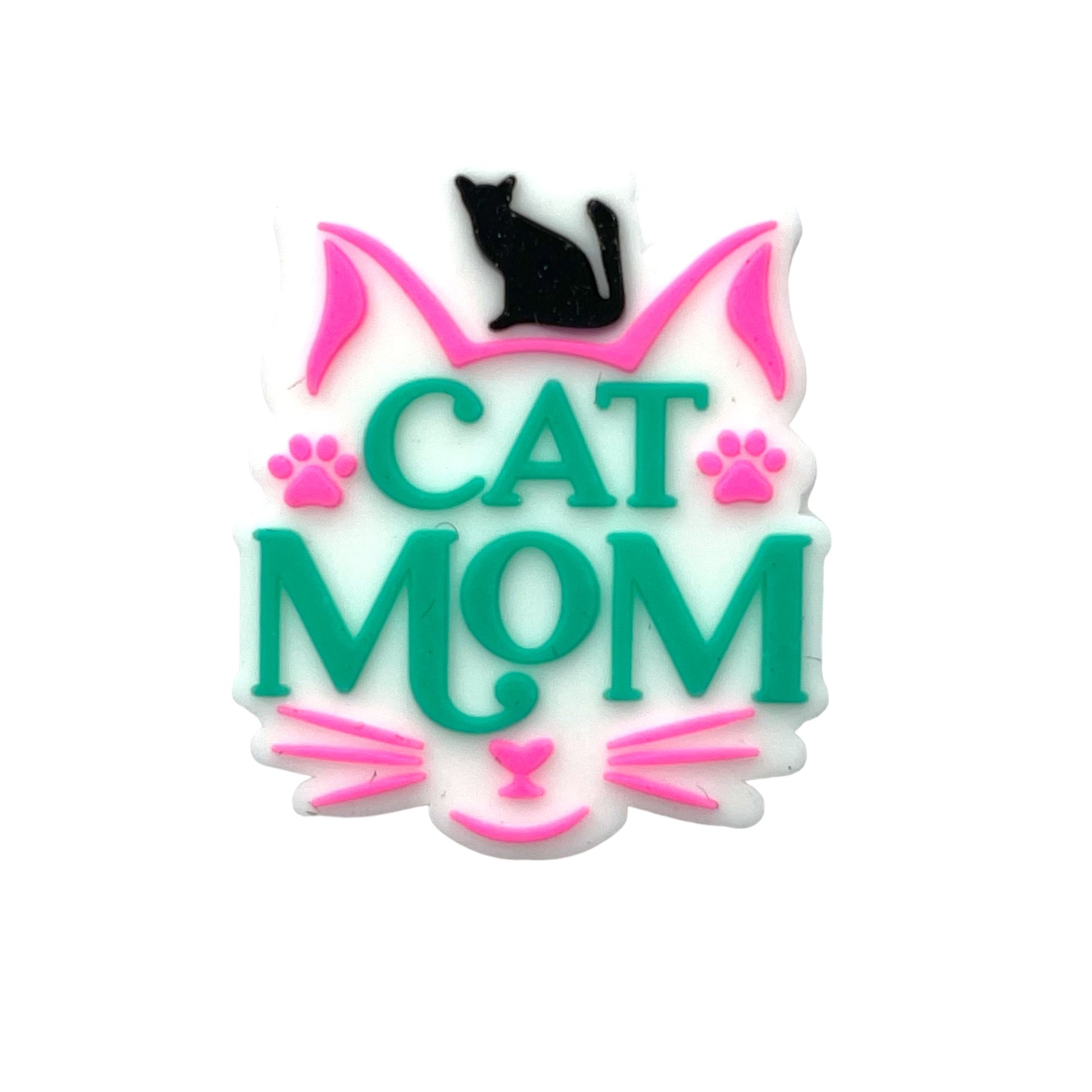 20pcs Silicone Focal Beads Cat MOM Front Facing Design 3