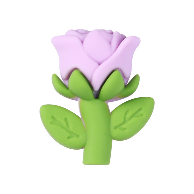 20Pcs Silicone 3D Focal Beads Multi Color Rose Holding Stem 13