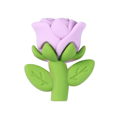 20Pcs Silicone 3D Focal Beads Multi Color Rose Holding Stem 13