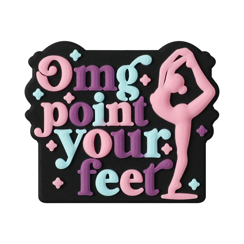 20Pcs Silicone Focal Beads Dance Theme Stand on Tiptoe Design 11