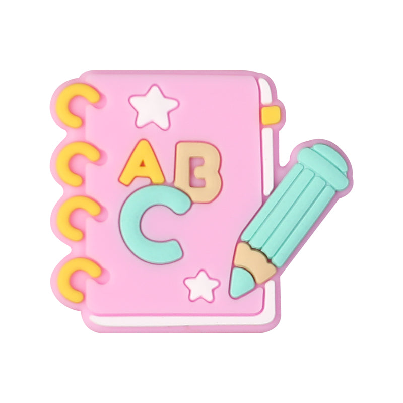 20Pcs Silicone Focal Beads Q Version Learning Stationery Assorted Shapes 11