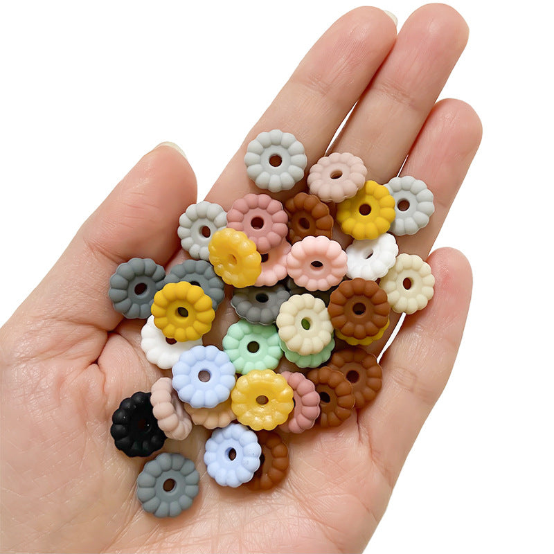 50pcs 12mm 15mm Solid Color Silicone Disc Spacer Beads DIY Craft Supplies 3