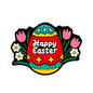 Silicone Focal Beads Flower Easter Egg Happy Easter Text