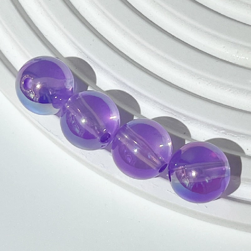 50pcs 16mm UV Finish Round Acrylic Beads Transparent DIY Bracelet Making 12