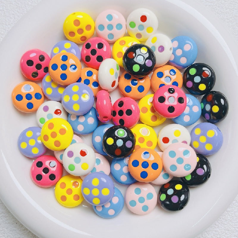 10pcs 16mm Palette Flat Acrylic Beads DIY Craft Jewelry Making 4