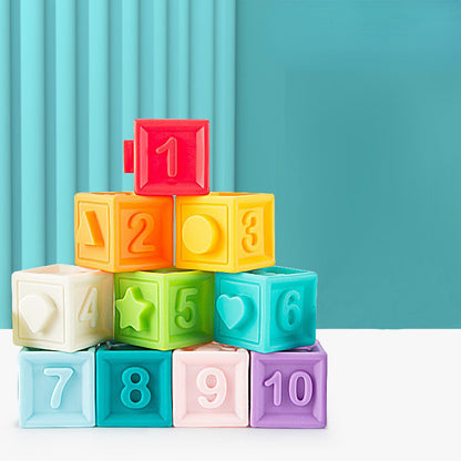 Plastic Building Blocks Early Education Toy for Babies 0-1 Year Old 7