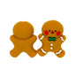 Silicone 3D Focal Beads Gingerbread Man Christmas Wearing Green Bow Tie