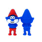 Silicone 3D Focal Beads Blue Alien Character Large Ears Front Facing