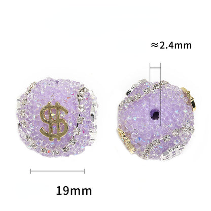 5pcs 19mm Dollar Bill Rhinestone Beads DIY Jewelry Making 4
