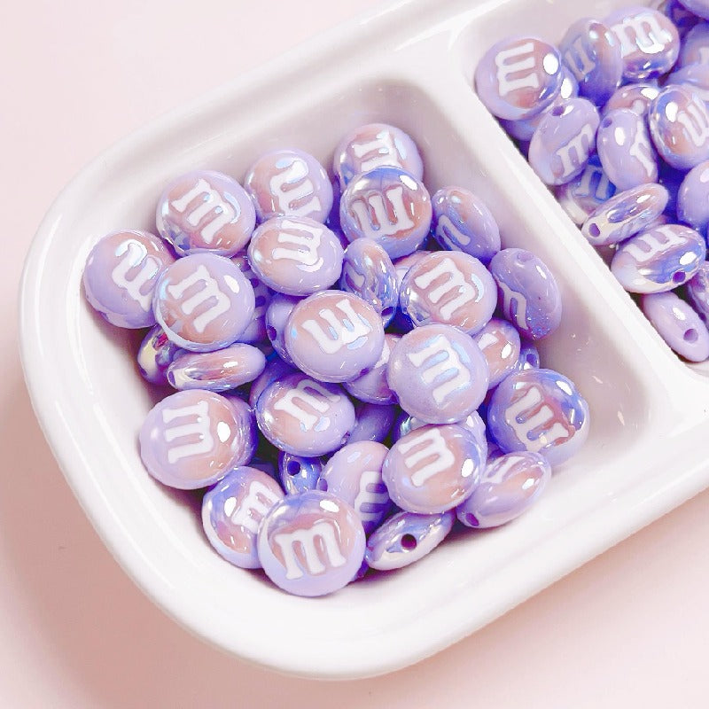 10pcs 14mm M Beans Acrylic Beads Jewelry Making Craft Supplies 8