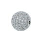 5pcs 12mm Zirconia Paved Round Brass Round Beads 6