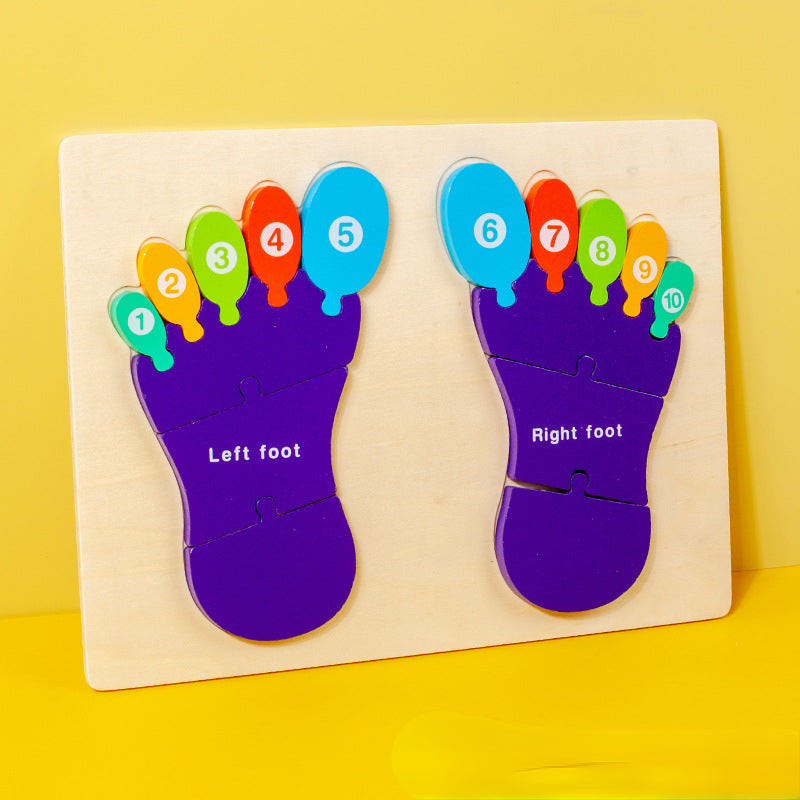 Wooden Hand Foot Puzzle Montessori Toys Educational Toy 29.8cm x 22.3cm 6