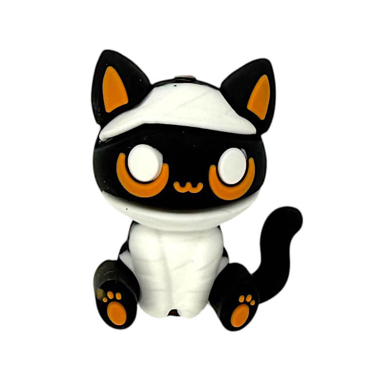 20Pcs Silicone 3D Focal Beads Cat Wearing Bandage Sitting Pose 4