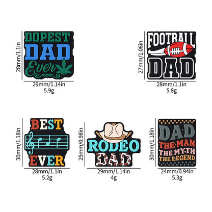 Silicone Focal Beads Dad Theme Text and Icon Design 11