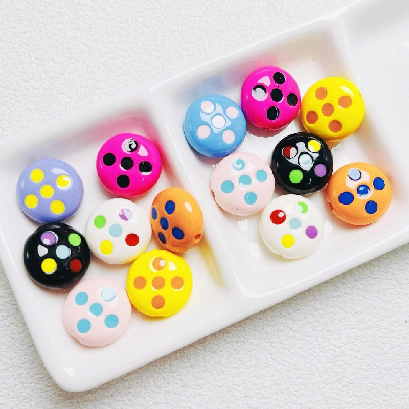 10pcs 16mm Palette Flat Acrylic Beads DIY Craft Jewelry Making 3