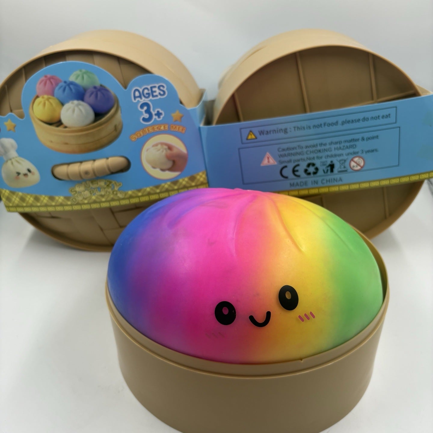 25cm Rainbow Squeeze Steamed Stuffed Bun Squishy Sensory Toy 2