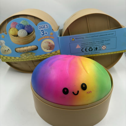 25cm Rainbow Squeeze Steamed Stuffed Bun Squishy Sensory Toy 2
