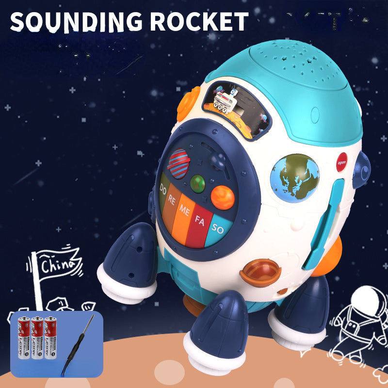 Plastic Kids Aviation Rocket Music Drum Educational Toy 9