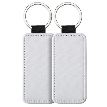 Sublimation Blank Leather Keychain Rectangular and Heart Shape 9