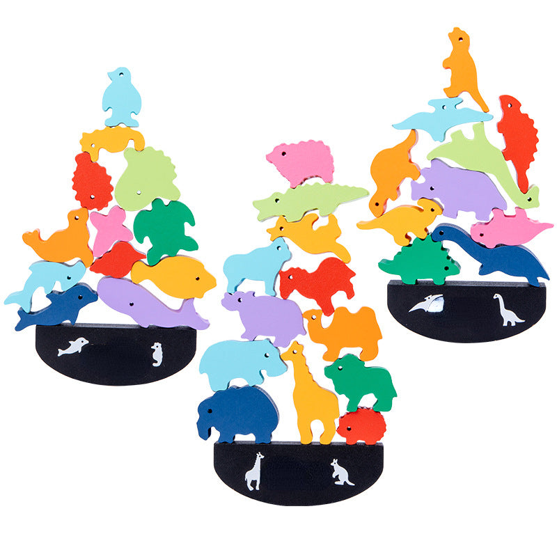 Wooden Animal Building Blocks Educational Toy for Kids