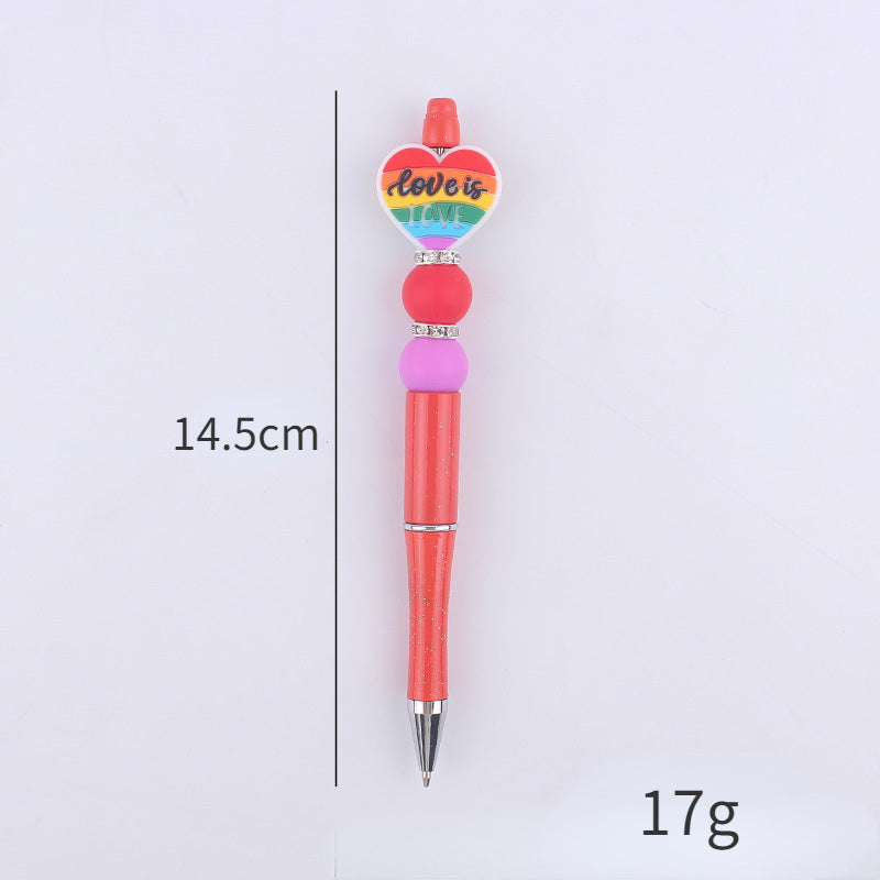 Cartoon Pattern Silicone Beaded Pens Handmade Novelty Pen Gift 5
