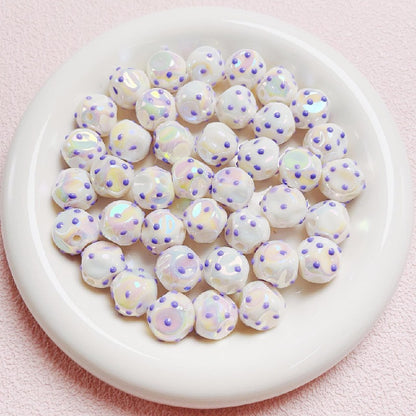10pcs 16mm Dot Fig Acrylic Beads UV Finish DIY Bracelet Making 12