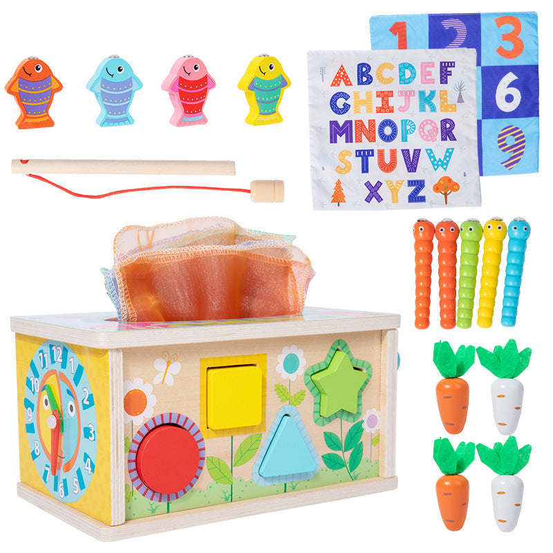 Wooden Montessori Toys Color Matching Pull Carrots for Toddlers