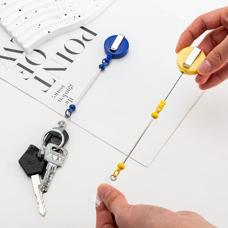 Retractable Beaded ID Keychain Plastic Retractable Badge Holder 2