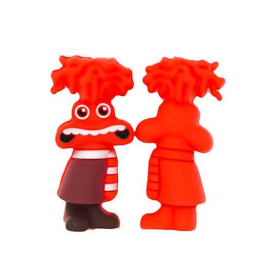 Silicone 3D Focal Beads Inside Out Anxiety Character Red Hair Squiggle