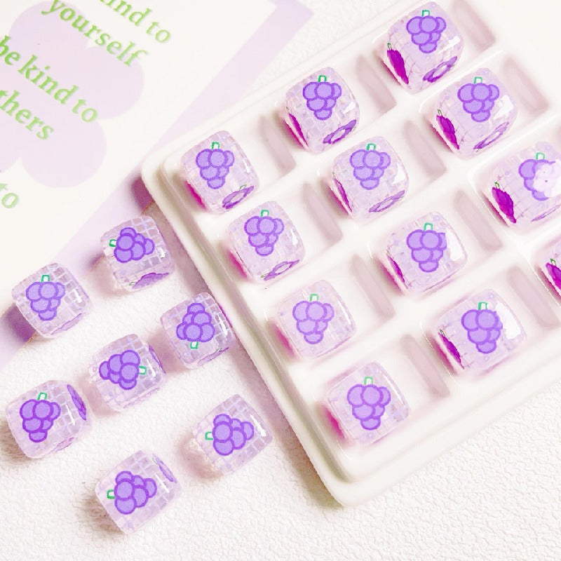 10pcs 14mm Fruit Square Transparent Acrylic Beads DIY Bracelet Making 8