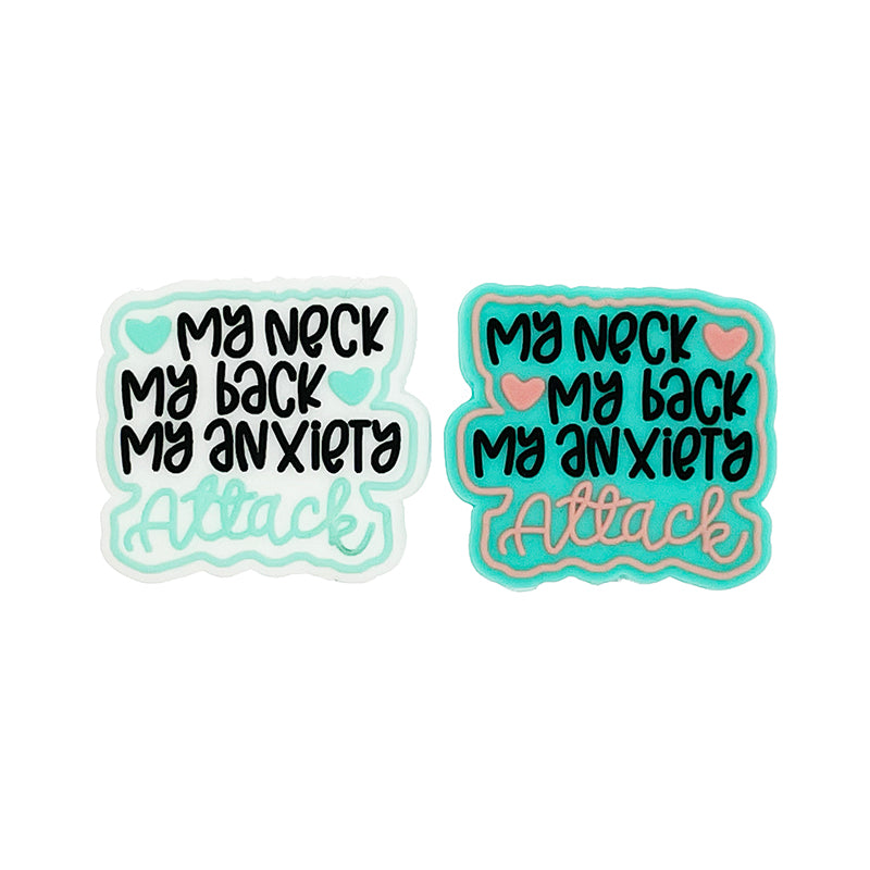 20pcs Silicone Focal Beads Square Letter Wholesale Set