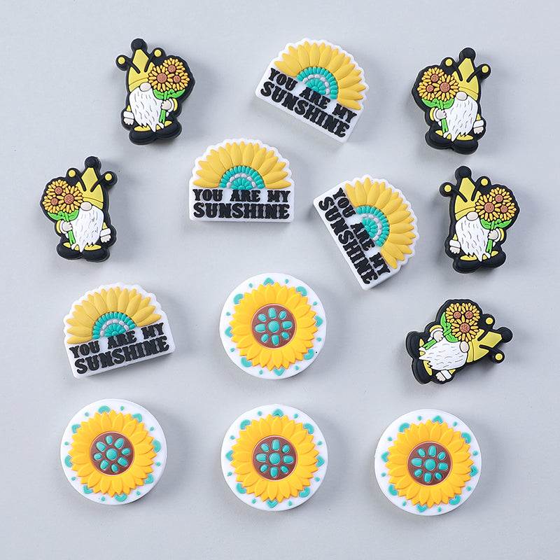 20pcs Silicone Focal Beads Daisy Variety Set You Are My Sunshine Text 8