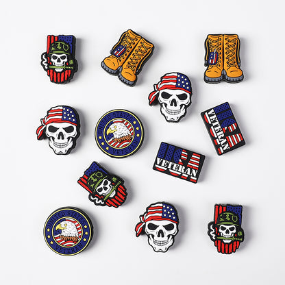 20Pcs Silicone Focal Beads USA Veterans Series Military Symbols Emblem Design 6