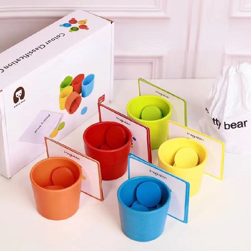 Wooden Color Classification Cups Montessori Toys for Toddlers 3
