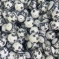 50pcs 15mm Black Giraffe Print Silicone Beads Printed Design