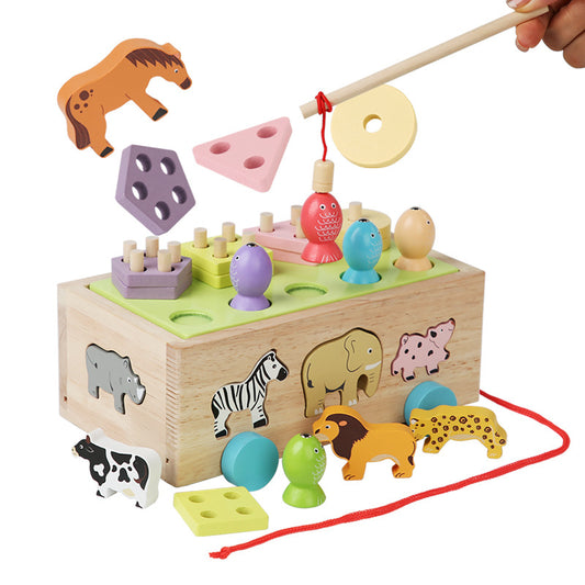 Wooden Farm Animal Montessori Toys Shape Sorting Educational Toy
