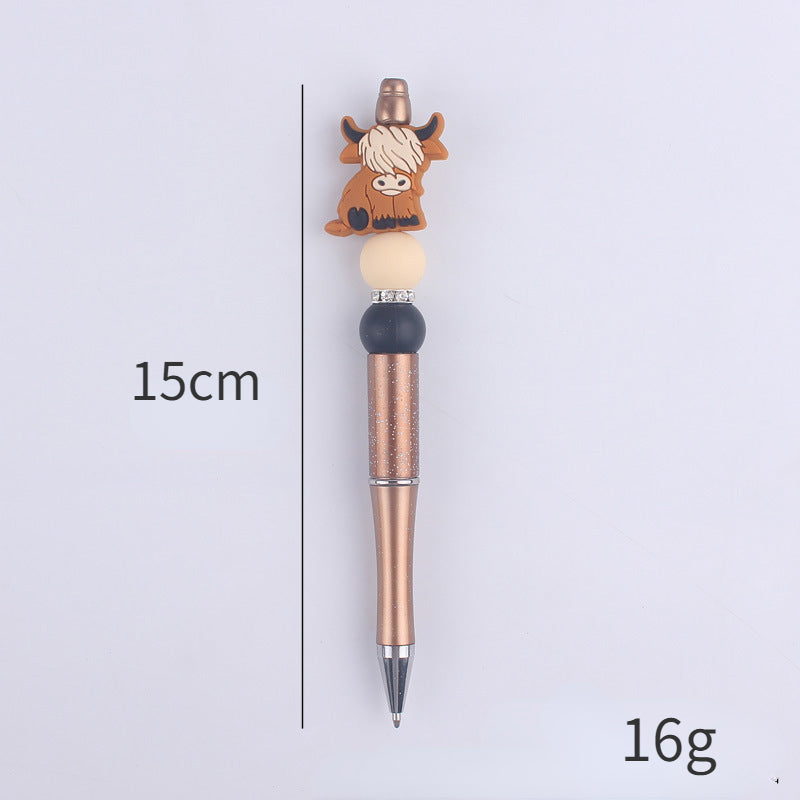 Cartoon Animal Silicone Beaded Pens Handmade Novelty Pen Gift 5