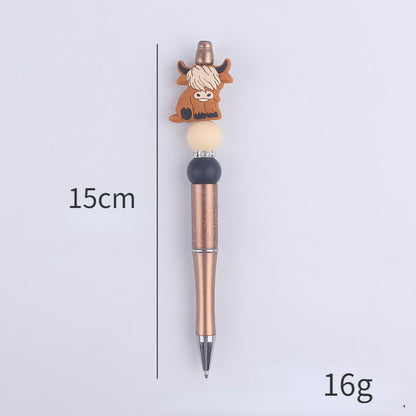Cartoon Animal Silicone Beaded Pens Handmade Novelty Pen Gift 5