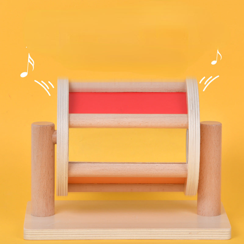 Wooden Textile Drum Montessori Toys Educational Toy 4