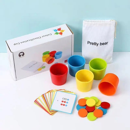 Wooden Color Classification Cups Montessori Toys for Toddlers 4
