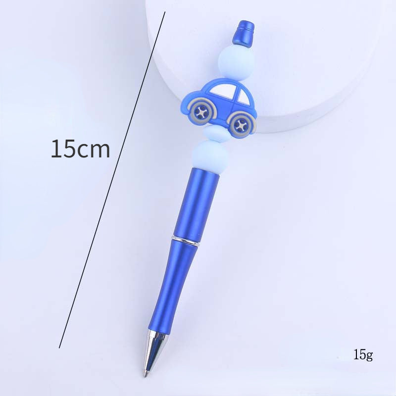 Cartoon Car Silicone Beaded Pens Handmade Office School Supplies Gift 5