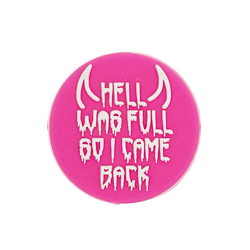 20pcs Silicone Focal Beads Hell Was Full Quote Printed Text 3