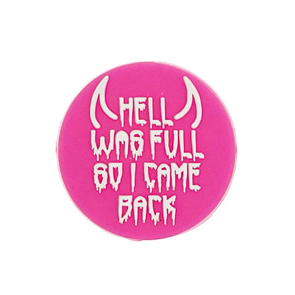 20pcs Silicone Focal Beads Hell Was Full Quote Printed Text 3