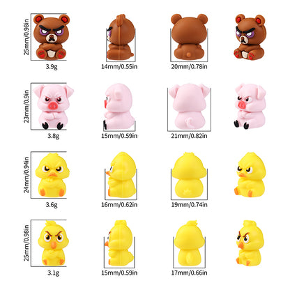 Silicone 3D Focal Beads Angry Animal Front Facing 10