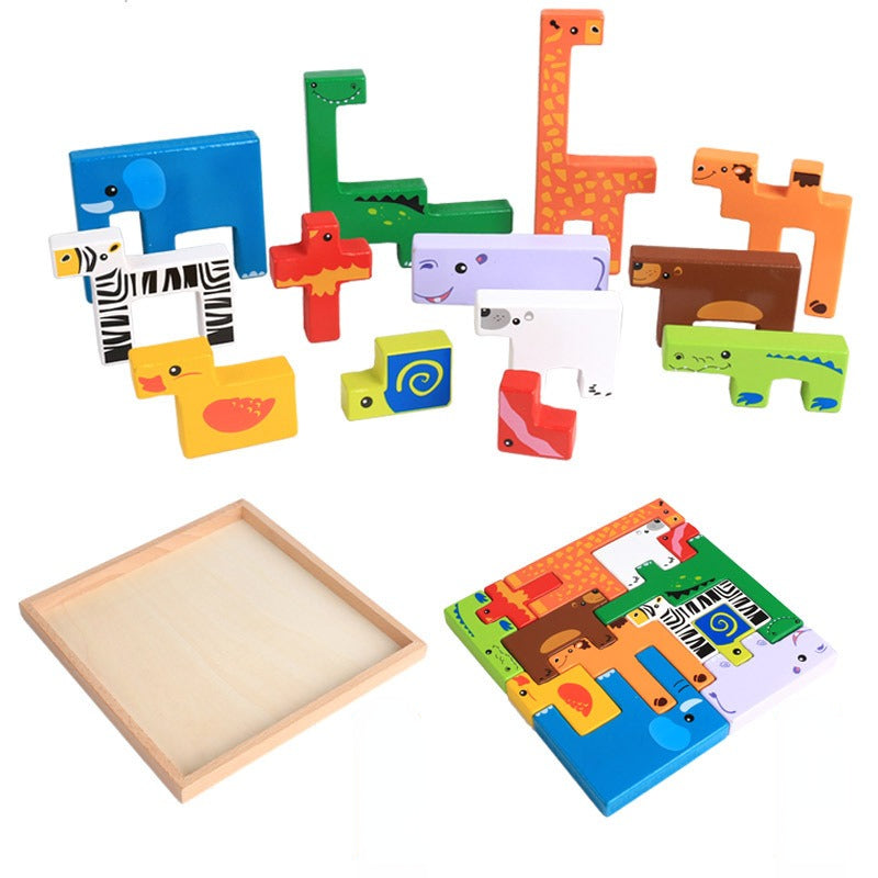 Wooden Building Blocks Early Education Toy for Kids