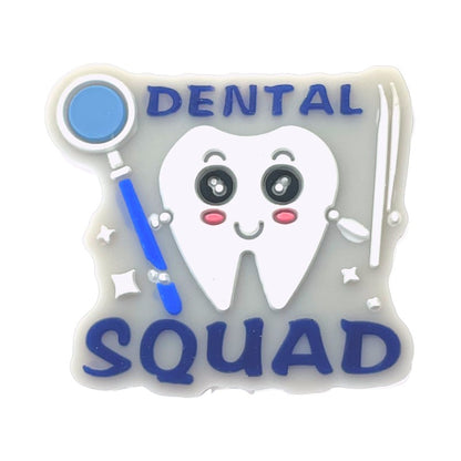 20pcs Silicone Focal Beads Dental Tooth Character Holding Mirror