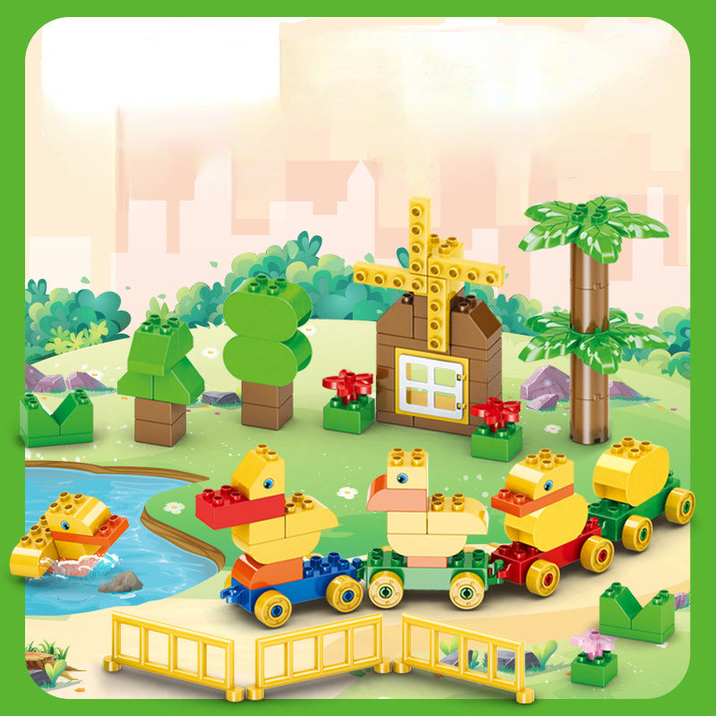 Plastic Building Blocks Educational Toy Duck Farm Scene for Kids 2