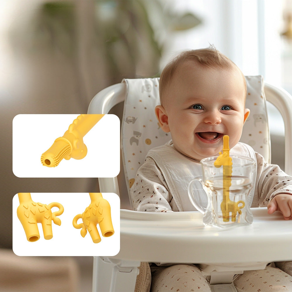 Giraffe Shape Silicone Teething Toys for Baby 2 Pieces 2