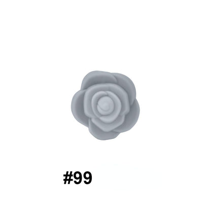 50pcs Silicone Focal Beads Rose Flower Double-Sided Design 39