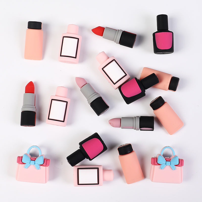 20pcs Silicone 3D Focal Beads Cosmetics Set Bow Bag and Lipstick Detail 6